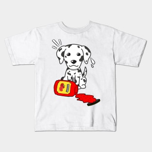 Dalmatian Spilled a bottle of ketchup Kids T-Shirt